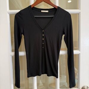 Marine Layer Rib Henley Top Women Size XS
